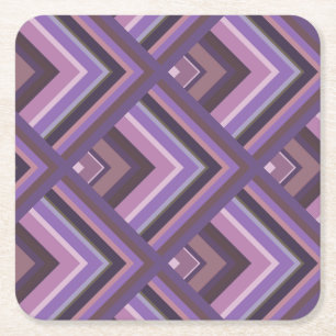 Dessous-de-verre Carré En Papier Motif de l'échelle des bandes de mauve