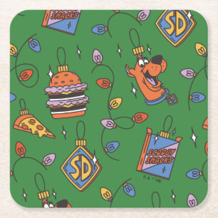 Dessous-de-verre Carré En Papier Motif de lumières de snack de vacances de Scooby-D
