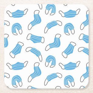 Dessous-de-verre Carré En Papier Motif de masque Médicale