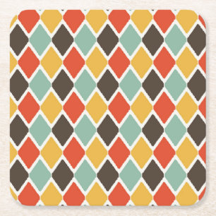 Dessous-de-verre Carré En Papier motif de mode tribal ikat moderne