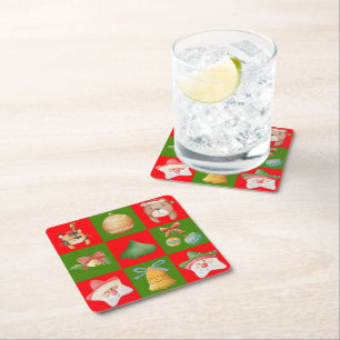 Dessous-de-verre Carré En Papier Motif de Noël