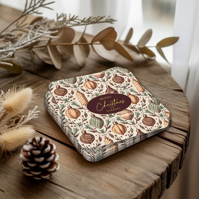 Dessous-de-verre Carré En Papier Motif de Noël Earth Tones #12 ID1009 (Créateur téléchargé)