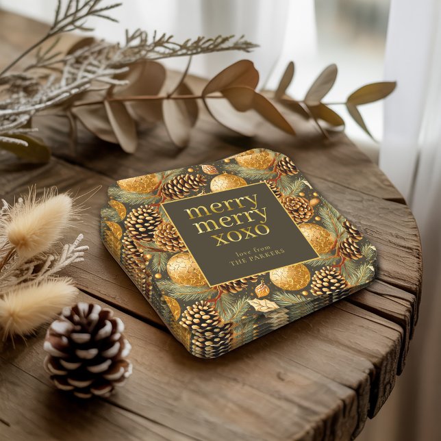 Dessous-de-verre Carré En Papier Motif de Noël Earth Tones #29 ID1009 (Créateur téléchargé)