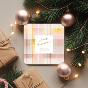Dessous-de-verre Carré En Papier Motif de Noël en or rose n° 7 ID1009