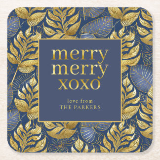 Dessous-de-verre Carré En Papier Motif de Noël Gold bleu#29 ID1009