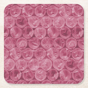 Dessous-de-verre Carré En Papier Motif de papier bulle rose