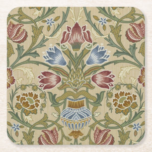 Dessous-de-verre Carré En Papier Motif de papier peint floral Brocade de William Mo