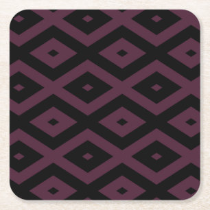 Dessous-de-verre Carré En Papier Motif de prune et de diamant noir