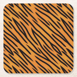 Dessous-de-verre Carré En Papier Motif de rayure de tigre