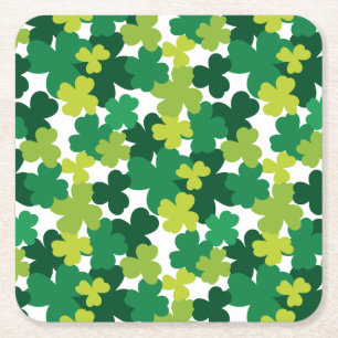 Dessous-de-verre Carré En Papier Motif de shamrock du jour de St Patrick