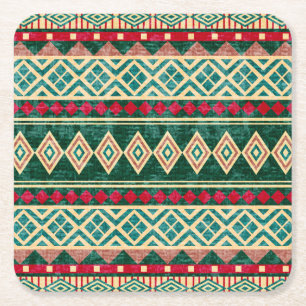 Dessous-de-verre Carré En Papier Motif de style africain géométrique Abstrait