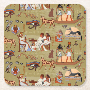 Dessous-de-verre Carré En Papier Motif de symboles de l'Egypte