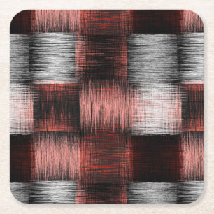 Dessous-de-verre Carré En Papier Motif de tableau de bord noir et rouge cool