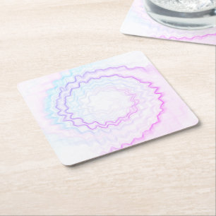Dessous-de-verre Carré En Papier Motif de teinture tourbillonnante rétro coloré