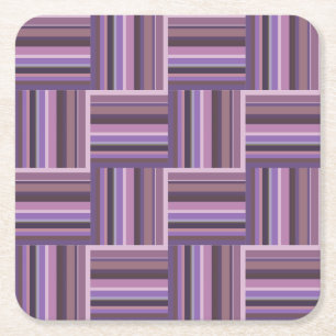 Dessous-de-verre Carré En Papier Motif de tissage à bandes mauve