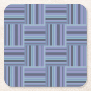 Dessous-de-verre Carré En Papier Motif de tissage à rayures bleu-gris