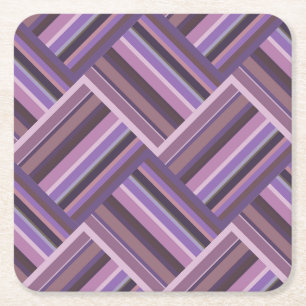 Dessous-de-verre Carré En Papier Motif de tissage diagonale rayures mauve