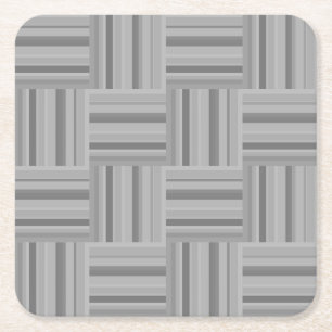 Dessous-de-verre Carré En Papier Motif de tissage rayures grises
