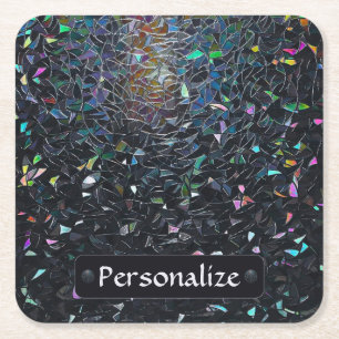 Dessous-de-verre Carré En Papier Motif de verre teinté abstrait iridescent personna