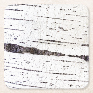 Dessous-de-verre Carré En Papier Motif d'écorce de bouleau