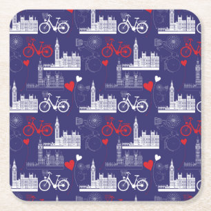 Dessous-de-verre Carré En Papier Motif des monuments de Londres