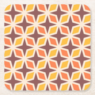 Dessous-de-verre Carré En Papier Motif d'étoile géométrique moyen