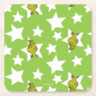 Dessous-de-verre Carré En Papier Motif d'étoile qui louche Grinch