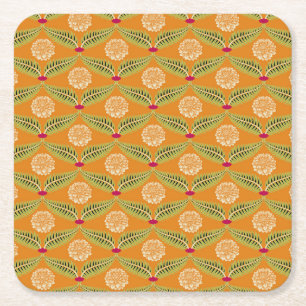 Dessous-de-verre Carré En Papier Motif d'illustration traditionnel indien.