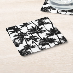 Dessous-de-verre Carré En Papier Motif d'ombre Palm Tree