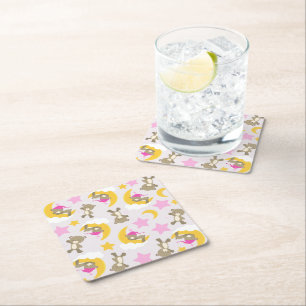 Dessous-de-verre Carré En Papier Motif D'Ours, Nounours, Mignons Ours, Étoiles