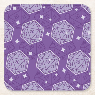 Dessous-de-verre Carré En Papier Motif Dungeons & Dragons D20