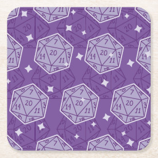 Dessous-de-verre Carré En Papier Motif Dungeons & Dragons D20
