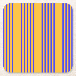 Dessous-de-verre Carré En Papier Motif électrique bleu et jaune cinq bandes