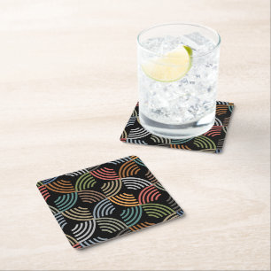 Dessous-de-verre Carré En Papier Motif élégant moderne- Mode géométrique Vintage