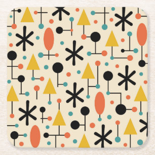 Dessous-de-verre Carré En Papier Motif en étoile éclatée de style Mid Century Moder