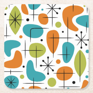 Dessous-de-verre Carré En Papier Motif en forme d'étoile de style Mid Century Moder