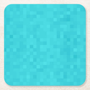 Dessous-de-verre Carré En Papier Motif en mosaïque bleue Aqua,