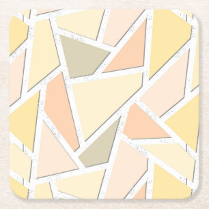 Dessous-de-verre Carré En Papier Motif en mosaïque jaune citron