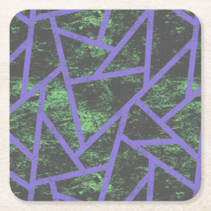 Dessous-de-verre Carré En Papier Motif en mosaïque violet et verte