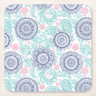 Dessous-de-verre Carré En Papier Motif Ethnic Paisley
