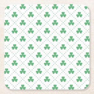 Dessous-de-verre Carré En Papier Motif Feuilles de Trèfle St. Patrick's Day-53224