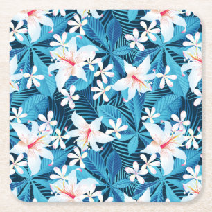 Dessous-de-verre Carré En Papier Motif floral 2 de ketmie tropicale