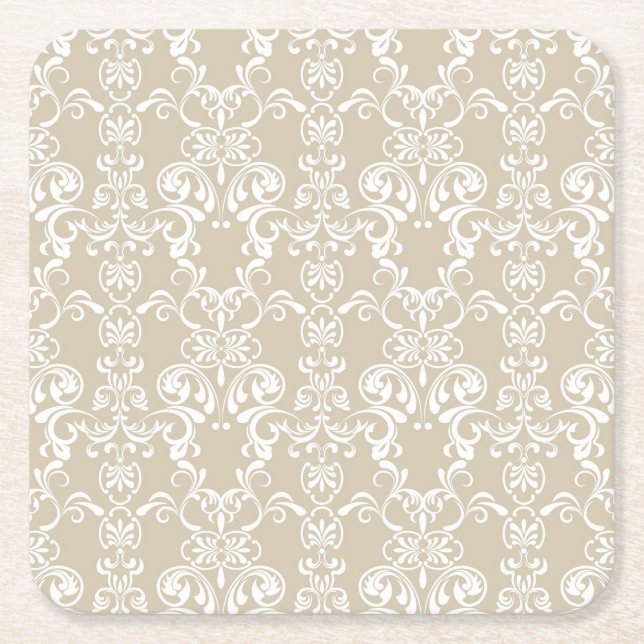 Dessous-de-verre Carré En Papier Motif floral 4 (Devant)