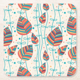 Dessous-de-verre Carré En Papier Motif floral 5 2