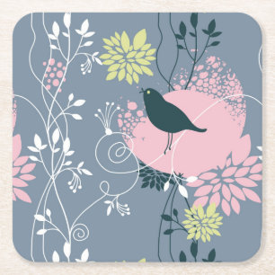 Dessous-de-verre Carré En Papier Motif floral 9