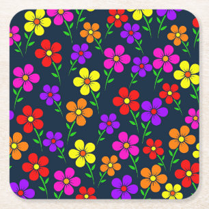 Dessous-de-verre Carré En Papier Motif floral coloré