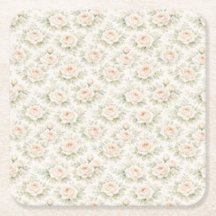 Dessous-de-verre Carré En Papier Motif floral de mariage