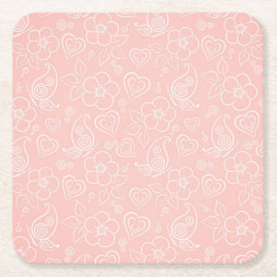 Dessous-de-verre Carré En Papier Motif floral décoratif