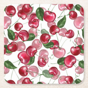Dessous-de-verre Carré En Papier Motif Fruit cerise