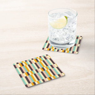 Dessous-de-verre Carré En Papier Motif géométrique coloré avec des rayures vertical
